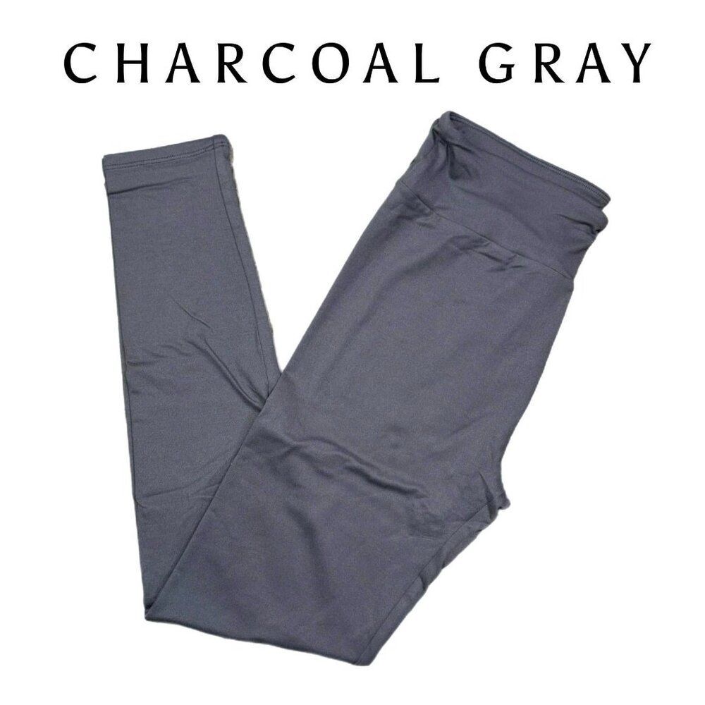 NEW TC2 LuLaRoe SOLID Charcoal Gray Leggings Black Plus Comfy Stretch Soft Yoga